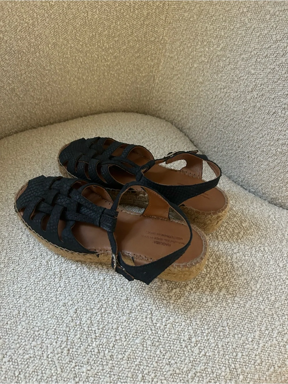 Naguisa Navy Espadrille Platform Sandals 40 / 9.5